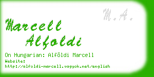 marcell alfoldi business card